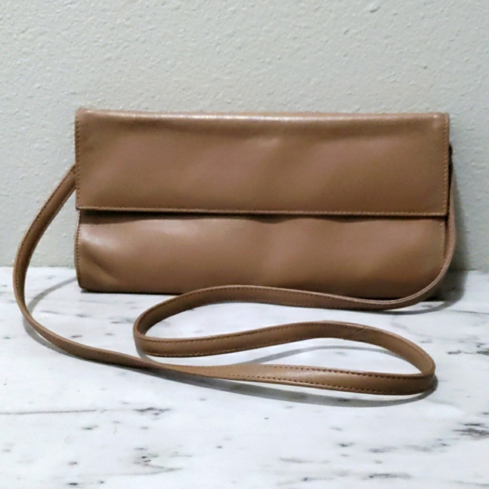 Preston & York brown Bagette purse With Shoulder Strap